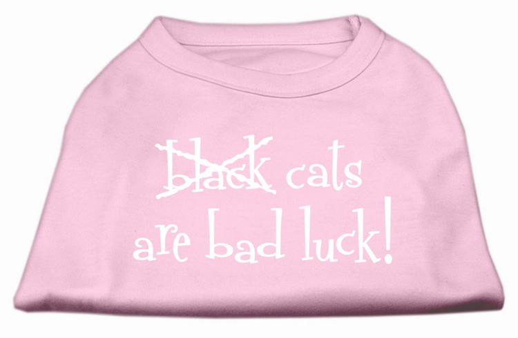 Black Cats are Bad Luck Screen Print Shirt Light Pink XS